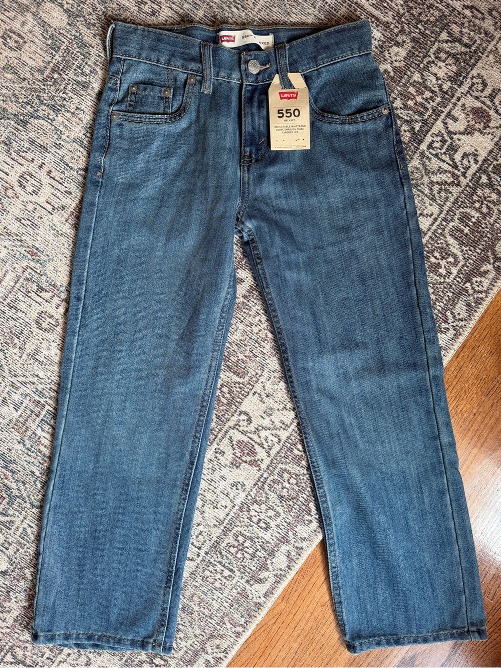 Levi’s 550 Relaxed Jeans Boys 10 Regular 25x25 NWT Adjustable Waist Medium Wash